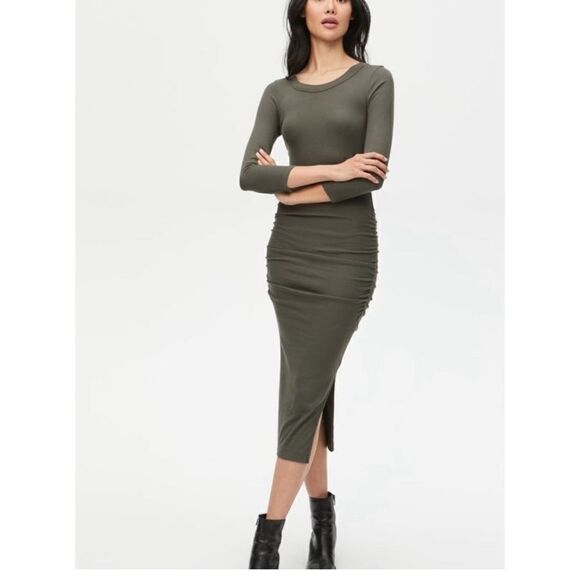 New. Michael Stars black ruched dress. XS. Retails $129 - Picture 6 of 9